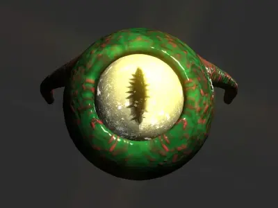 Tentacle Cyclops Spaceship  Low-poly 3D model
