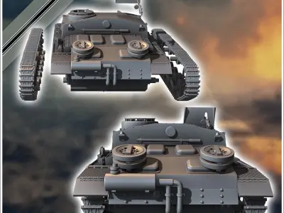 Sturmhaubitze StuH III Ausf G 1944 SdKfz 142-2 - miniatures tabl 3D print model