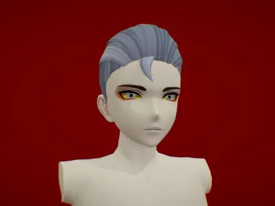 Anime Hair 7 Free low-poly 3D model