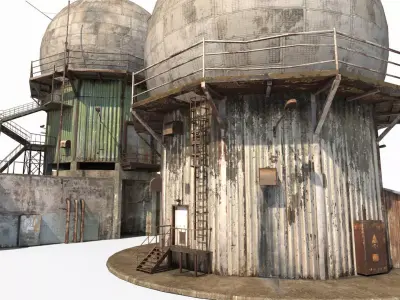 Old Double Radar Building 3D model
