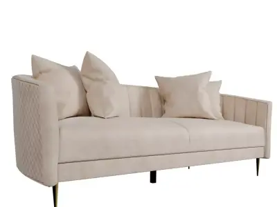Clara 3-Seater Velvet Sofa Free 3D model