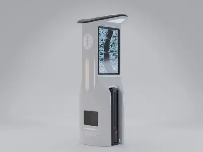 Public Multi Information Display Concept Low-poly 3D model