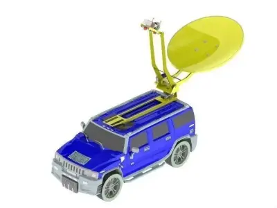 Hummer H2 with Radar Free 3D model