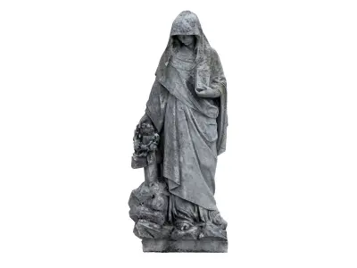Funeral Sculpture Monument Virgin Mary Low-poly 3D model
