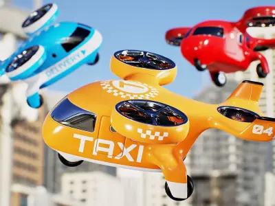 Stylized Drone Toy Low-poly 3D model