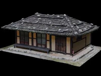 Korean Traditional Tiled House 3D model