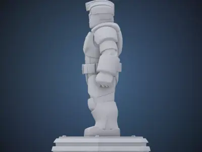 Armored Hero Figurine - Low Poly Style Miniature PM-213 3D print model