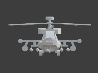 Ah-64 helicopter Low-poly 3D model