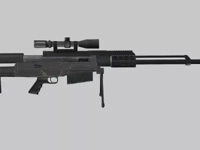 Sniper Denel NTW-20 Low-Poly 3D Model Low-poly 3D model