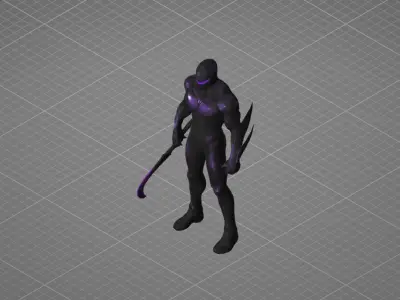 Stealth Supervillain Character Game Ready GLB Model 3D Low-poly 3D model