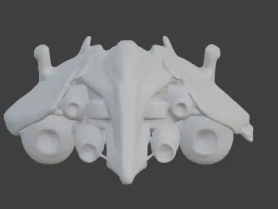 Futuristic spacecraft Low-poly 3D model