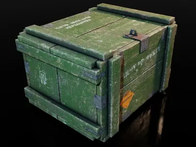 Wooden Military crates for Ammo and Hand Grenades Low-poly 3D model