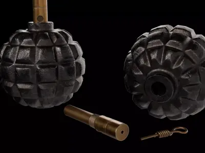 Kugelhandgranate Model 1913 Low-poly 3D model