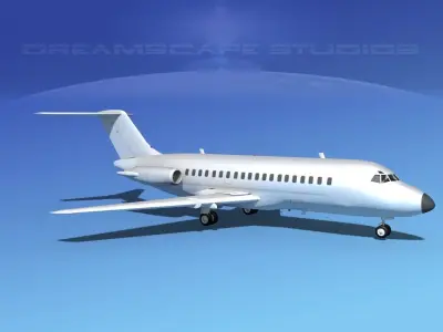 Douglas DC-9-15 Bare Metal 3D model