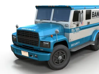 American armored security truck Low-poly 3D model