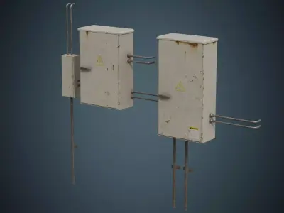 Utility Box 1B Low-poly 3D model