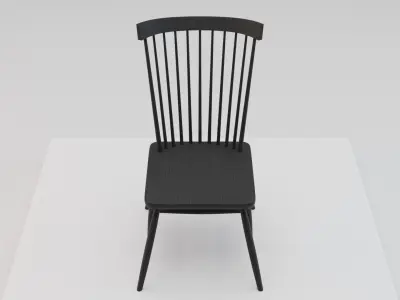 black wooden chair Free 3D model