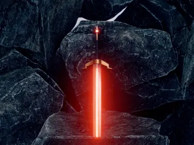 Sword with orange light 3D model