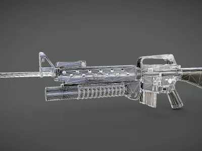 M16 m203 Grenade Launcher Low-poly 3D model