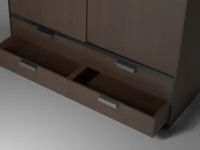 Wardrobe - dark wood Free 3D model