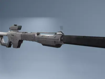 Sniper Scifi Low Poly 3D Free low-poly 3D model