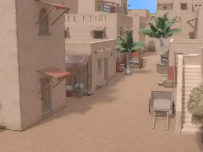 Lowpoly Ancient Desert Village Low-poly 3D model