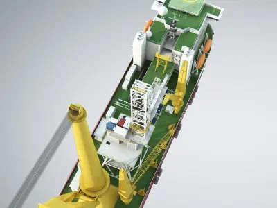 Pipelay Crane Vessel SK 3000 3D model