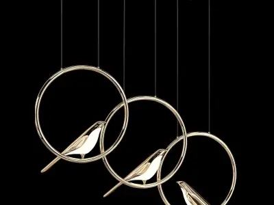 Pendant chandelier Rich Bird 3 Linear 3D model