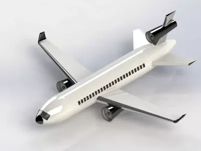 Douglas MD 11 low poly 3D Model Airplane  STL  3D model