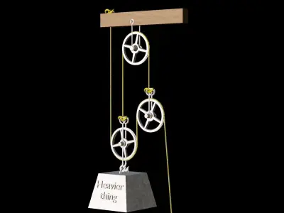 Mechanical Pulley Animated 8 3D model