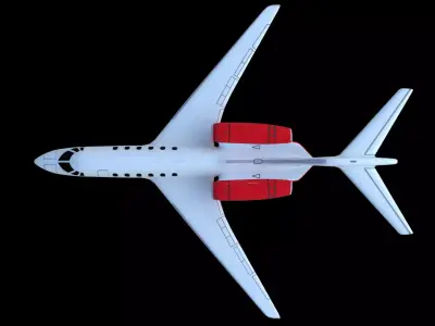 private jet Low-poly 3D model