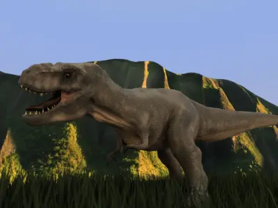 Rexy Jurassic Park Inspired model Low-poly 3D model