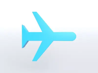 Airplane Mode Symbol v1 005 Low-poly 3D model