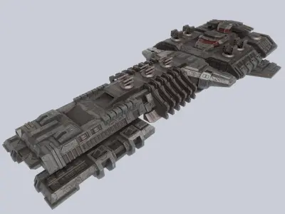 Spaceship Low-poly 3D model