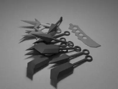 Ninja Weapon Set Low-poly 3D model