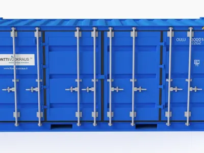 20 ft Cube Open Side Shipping Cargo Container 01 3D model