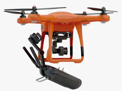3D model Animated Drone Autel Robotics and Controller 3D model 3D model