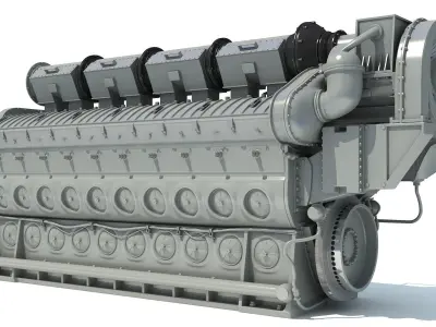 Locomotive Electro-Motive Diesel Engine 3D model