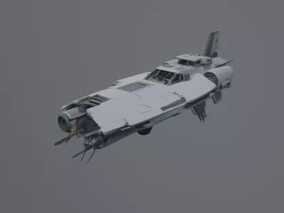 destroyed spaceship 3D model