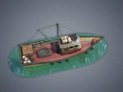Fishing Vessel Low-poly 3D model