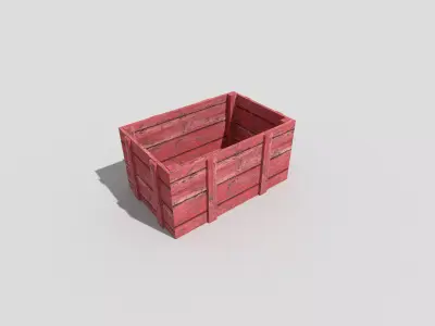 low poly wooden crate Low-poly 3D model order