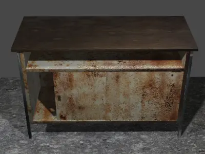Rusty table Low-poly 3D model