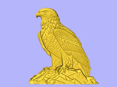 AGUIA NO TOPO BAS RELIEF 3D model