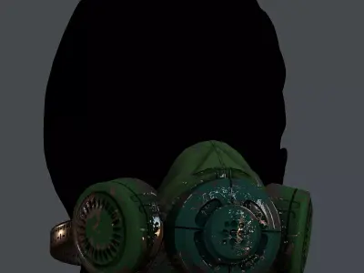 Gas mask helmet 3d model scifi Low-poly Low-poly 3D model Low-poly 3D model