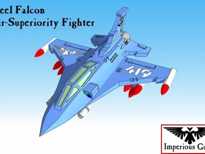 6mm and 8mm Steel Falcon Sci-Fi Fighter 3D print model