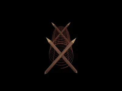 Military Barbed Wire Low-poly 3D model