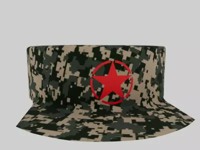 Army cap Low-poly 3D model