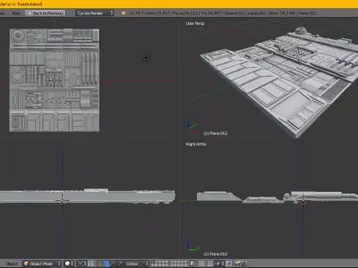 scifi space ship Panel Low-poly 3D model