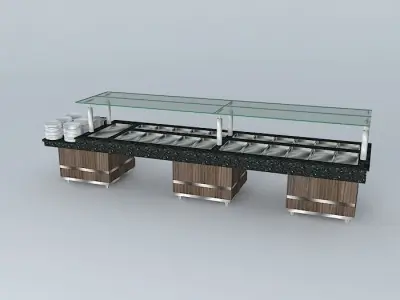 Kit011A Mesa Self Service por Alex Marques Free 3D model