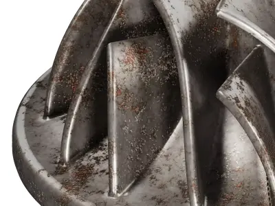 Rusty Centrifugal Pump Impeller 3D model
